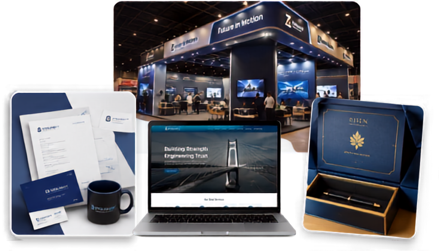Biz Solutions portfolio: branding, web design, stall fabrication, and printing solutions